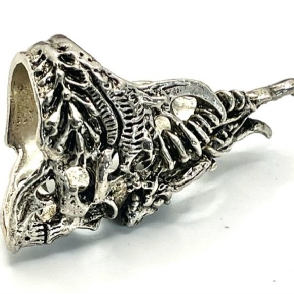Axel R Stocks Skull Ring, USA Size 10, Solid Silver. Axelizations Signed - Picture 3 of 9